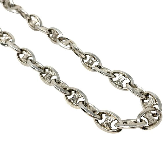 CELINE Vintage Macadam Logo Chain Belt Charm Fashion Accessory Silver [105919] - Picture 6 of 7